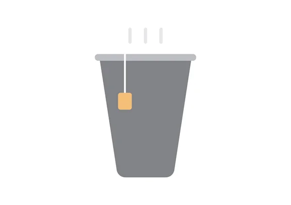 Glas Tee Oder Kaffee Symbol Für Web Oder Mobile App — Stockvektor