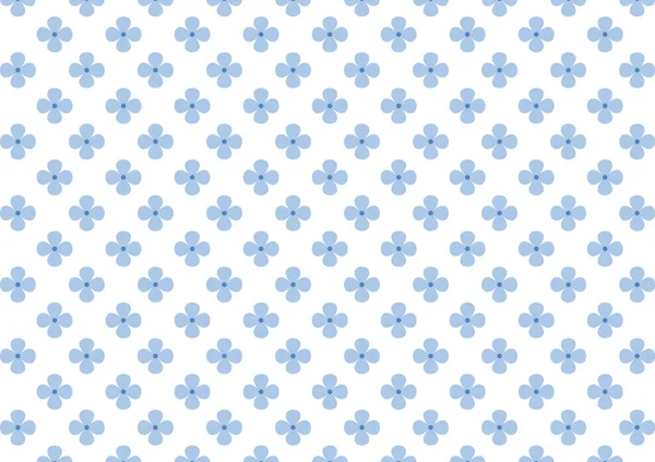 白色背景上的小花图案 带有蓝色小花 现代打印机用精致模板 — 图库矢量图片