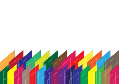 Geometrik arkaplan Renkleri beyaz arkaplan üzerindeki gökkuşağı renkleri sırasına göre.