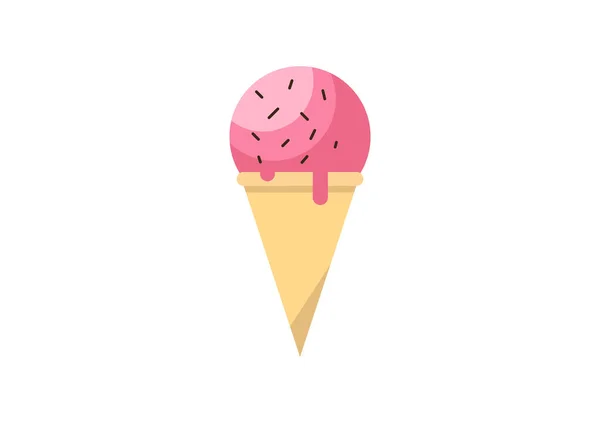 Ice Cream Cone White Background Vector Illustration — Stock Vector