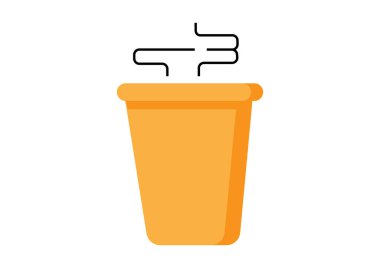 Sıcak kahve fincanı simgesi vektör illüstrasyonu