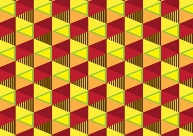 Soyut dikişsiz desen, üçgenli kusursuz desen, renkli üçgen deseni.