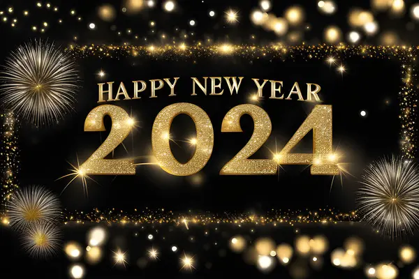 Feliz Año Nuevo 2024 Diseño Fondo —  Fotos de Stock
