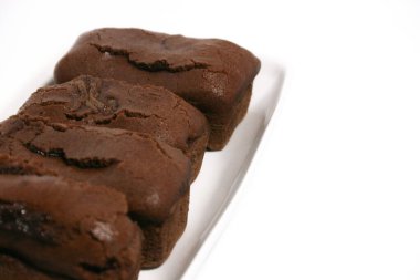 Çikolata eritilmiş Kake Beams Brownie veya Kue Balok Brownie. Lembang, Batı Java 'dan tipik yemekler..