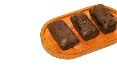 Çikolata eritilmiş Kake Beams Brownie veya Kue Balok Brownie. Lembang, Batı Java 'dan tipik yemekler..