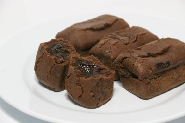 Cake Beams Brownie with Chocolate melted or Kue Balok Brownies. Typical food from Lembang, West Java. clipart