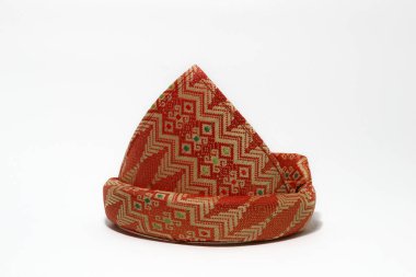 Tanjak is also known as traditional men's headgear in Palembang, South Sumatra. Tanjak is made from woven cloth with a Palembang songket pattern clipart