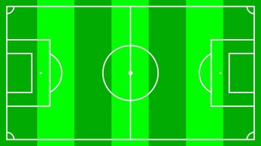 Maç için futbol sahası. Futbol stadyumu teması. Vektör tasarımı yeşil arkaplan