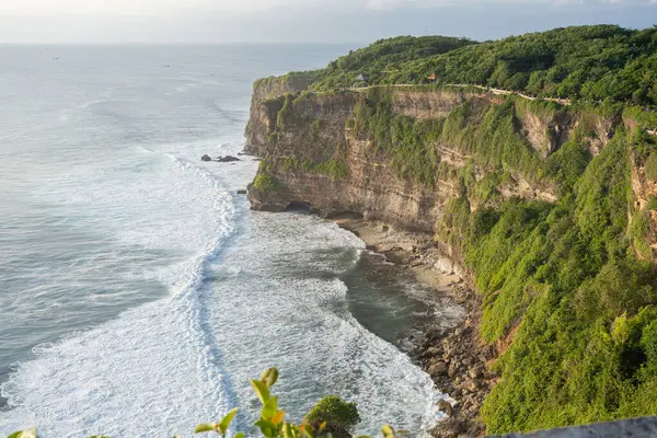 View Uluwatu Temple Top Cliff Uluwatu Bali Indonesia Ocean Landscape — Stock Photo, Image