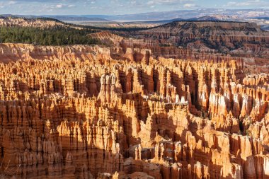 Güneşli bir günde Bryce Canyon Ulusal Parkı 'nda harika kaya oluşumları