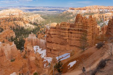 Güneşli bir günde Bryce Canyon Ulusal Parkı 'nda harika kaya oluşumları