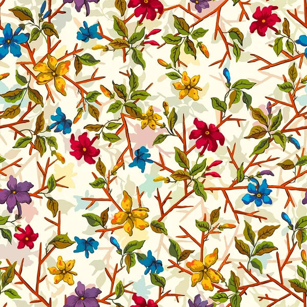 Naadloze Patroon Met Florale Aquarel Illustratie — Stockfoto