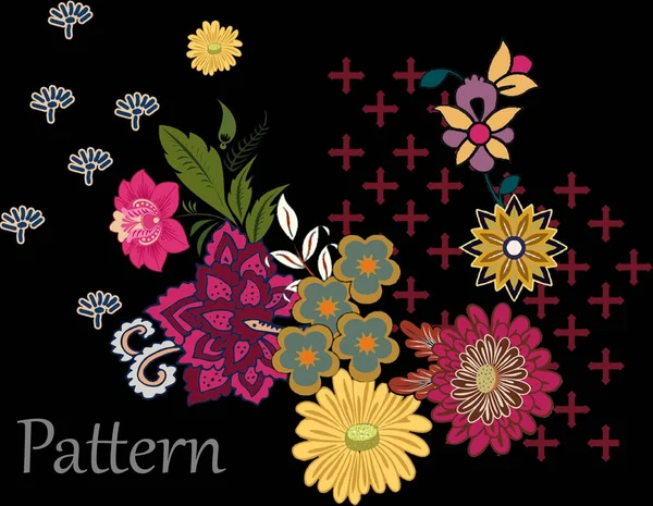 織物の印刷のためのベクトル継ぎ目が無い花の設計 — ストック写真