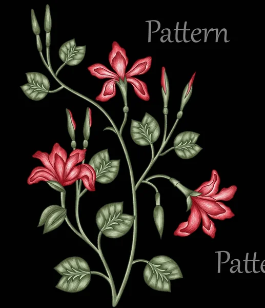 Vektor Készlet Akvarell Virágok Levelek Sötét Szürke Háttér Kézzel Rajzolt — Stock Fotó