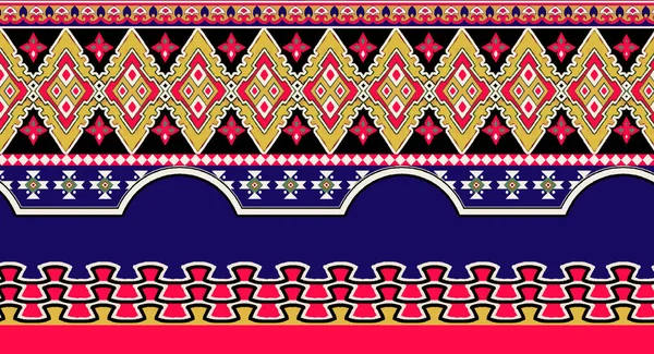 Бесшовная Этническая Племенная Граница Красочная Векторная Иллюстрация — стоковое фото