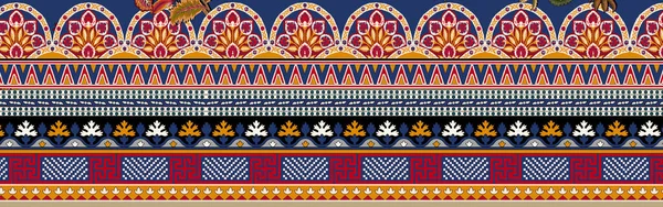 Nahtloses Muster Mit Indischen Geometrischen Elementen — Stockfoto