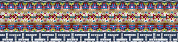 Étnica Tribal Patrón Sin Costuras Con Rayas Colores Ornamento Geométrico — Foto de Stock