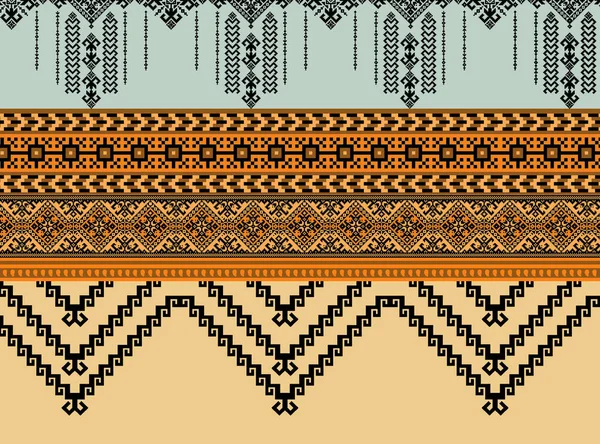 Textura Tribal Sem Costura Fundo Vintage Ilustração Vetorial — Fotografia de Stock