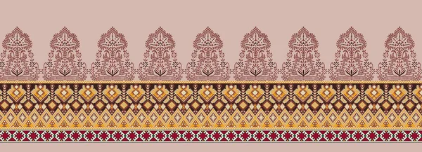 Patrón Sin Costuras Étnicas Con Motivos Indios Ilustración Vectorial — Foto de Stock