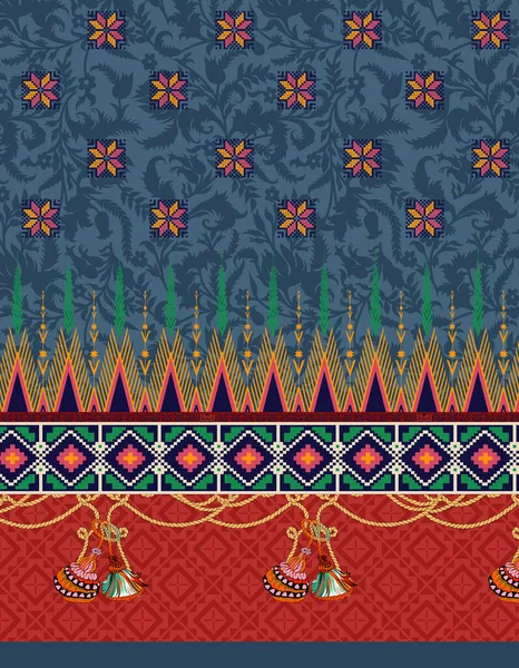 Patrón Floral Étnico Patrón Indio Sin Costuras — Foto de Stock