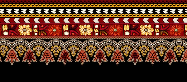 Padrão Sem Costura Com Ornamento Paisley Indiano Ilustração Vetorial — Fotografia de Stock