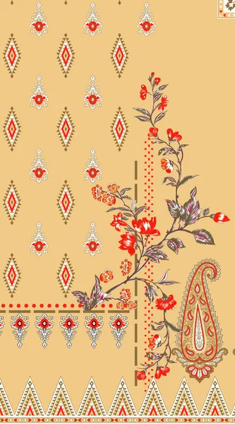 Εθνοτική Λουλουδάτο Μοτίβο Άνευ Ραφής Αφηρημένη Διακοσμητικό Μοτίβο — Φωτογραφία Αρχείου