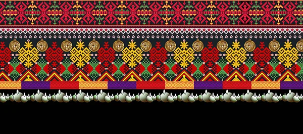 Традиционное Тайское Искусство Тайское Искусство Таиланда Шелк Ткань — стоковое фото