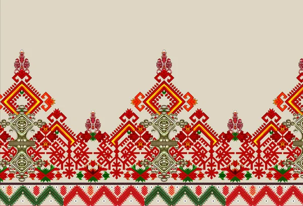 乌克兰语绣花 民族绣花饰物无缝图案 — 图库照片