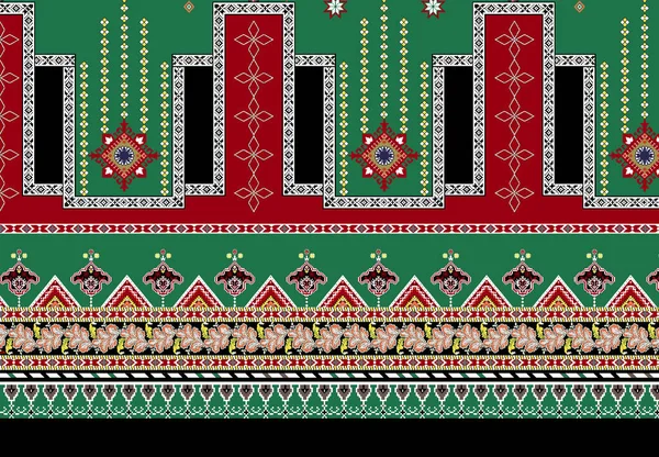 Patrón Sin Costuras Con Ornamento Tradicional Ilustración Vectorial — Foto de Stock