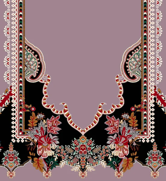 Vector Seamless Floral Pattern Pink Brown Black Colors — Stock Photo, Image