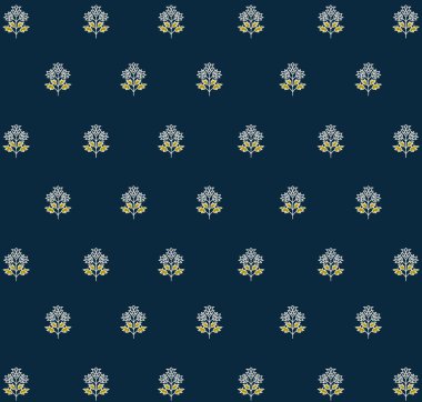 koyu arka plan üzerinde mavi çiçek desenli