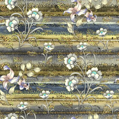 Bahçedeki çiçeklerle kusursuz desen.