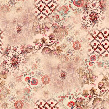 Tekstil baskısıyla çiçek desenli, pürüzsüz siyah arkaplan