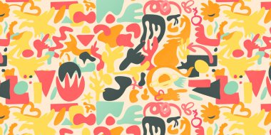 Renkli şekilli vektör soyut deseni