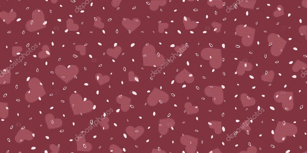 Colored background with Halftone love hearts