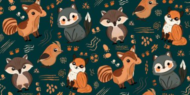 çocukça desenle Cute karikatür hayvanlar