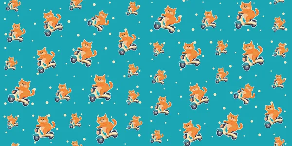 Kedi binme mobileti pürüzsüz desen, vektör illüstrasyonu
