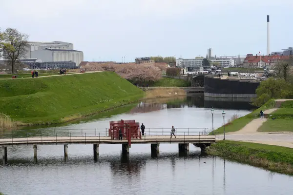 Kopenhag 'ın merkezinde kuşlar ve göl olan büyük bir şehir parkı.