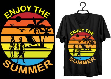 Summer Tişört Tasarımı. Tipografi, Özel, Vektör tişört tasarımı. Yaz tatili tişörtü tasarımı. Yaz sezonu tişört tasarımı.