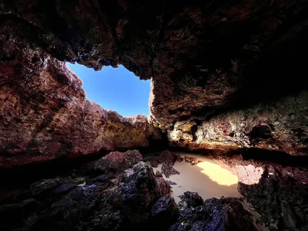Vista Bonita Uma Caverna Mar — Fotografia de Stock
