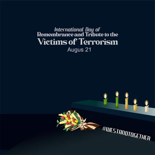 International Day Remembrance Tribute Victims Terrorism — 스톡 벡터