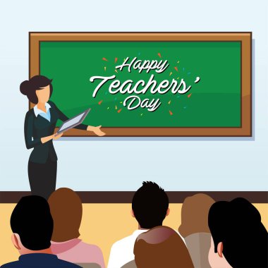 Öğretmenler Günün kutlu olsun. Düz vektör illüstrasyonu