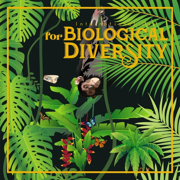 Международный День Дизайна Веб Баннеров Биологического Разнообразия Вектор Иллюстрации — стоковый вектор