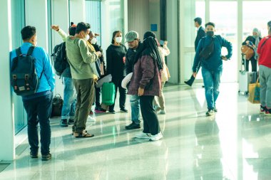 Incheon Uluslararası Havalimanı 'ndaki yoğun atmosfer