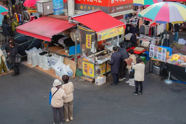 Utsikt Över Gatuförsäljare Staden Seoul Sydkorea — Stockfoto