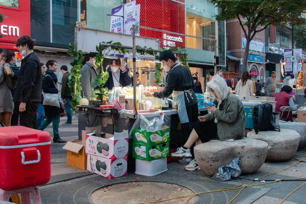 View Street Vendors City Seoul South Korea — Stock Photo, Image