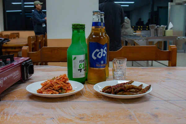 Банкетный Стол Напитки Сеуле — стоковое фото