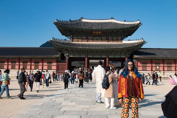 Gyeongbok Palace Und Andere Kulturgüter Sind Ein Beliebter Ort Für — Stockfoto