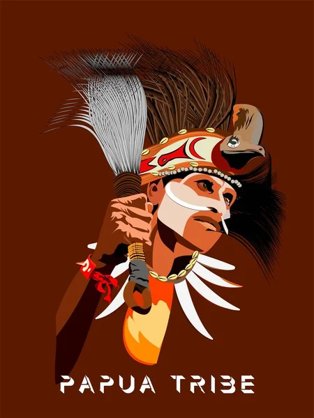 Международный День Коренных Народов Мира Племена Папуа — стоковый вектор