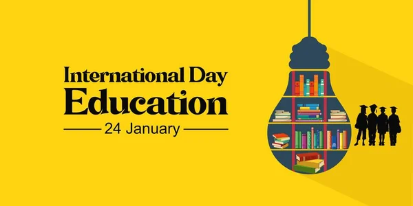International Education Day January — स्टॉक व्हेक्टर